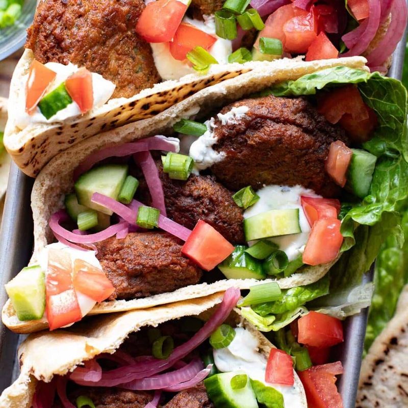 Golden Falafel Pitas