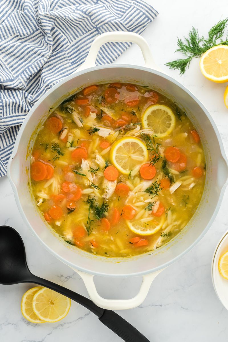Lemon Chicken Orzo Soup