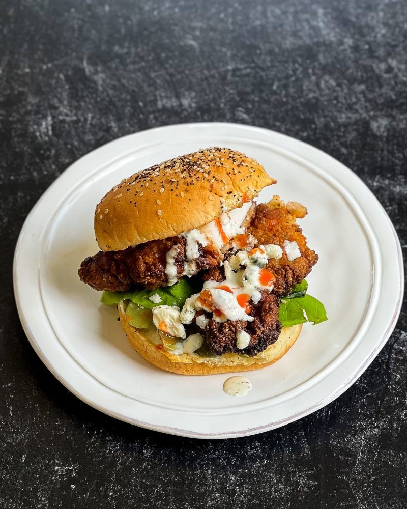 Chicken Sandwich with Blue Cheese + Buffalo