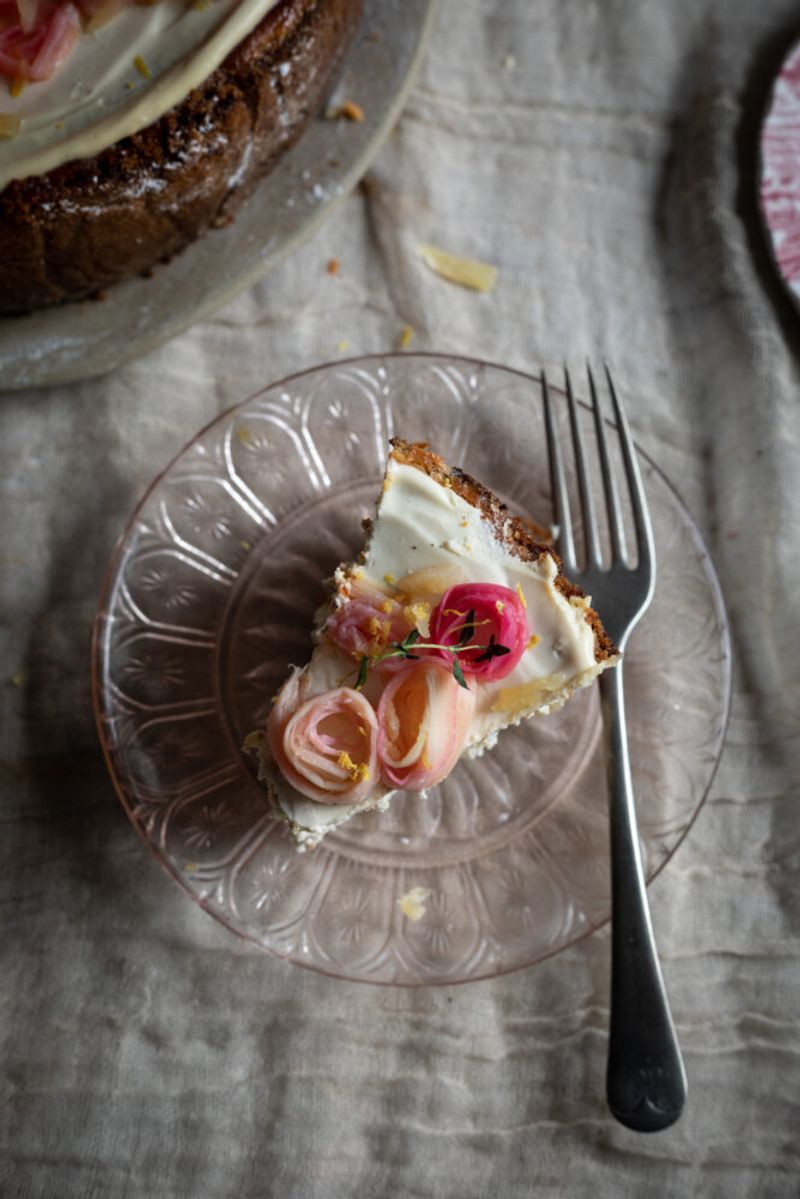 Rhubarb Ginger Cheesecake