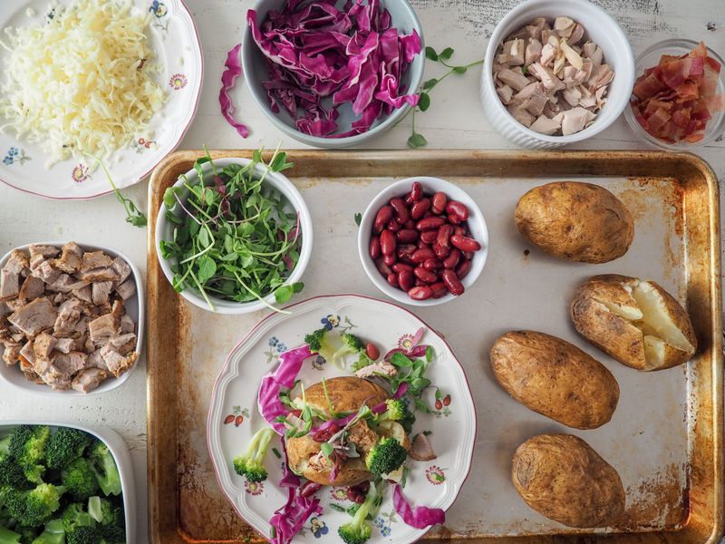 Loaded Baked Potatoes with a Topping Bar