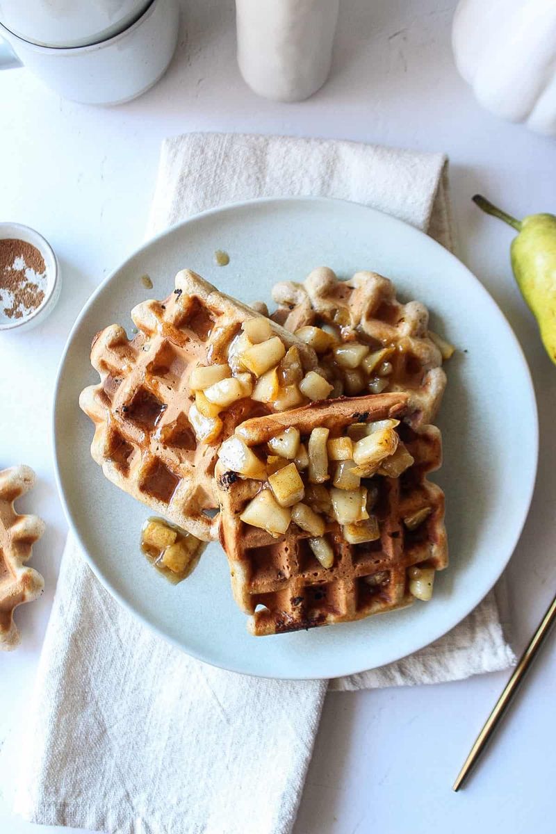 Pancakes or waffles (served with warm toppings)