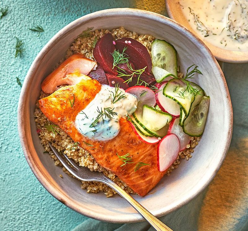 Salmon and Dill Yogurt Bowl