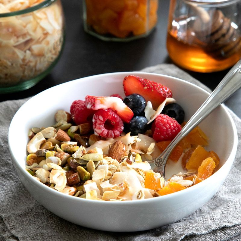Simple mixed whole-grain cereal with nuts and seeds