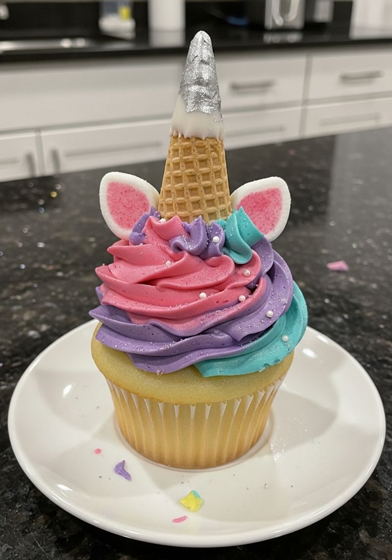 Ice Cream Cone Unicorn Horn Swirl