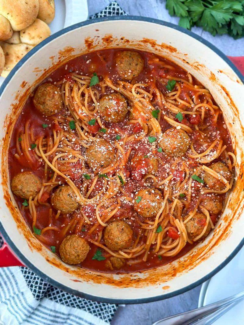 Frozen Meatballs + Jarred Sauce