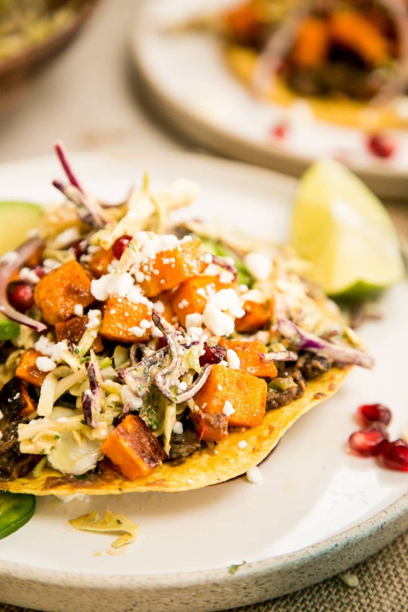 Sweet Potato Black Bean Tostaditas