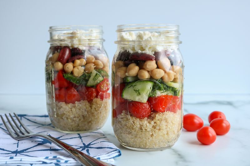 Mediterranean Quinoa Mason Jar Salads