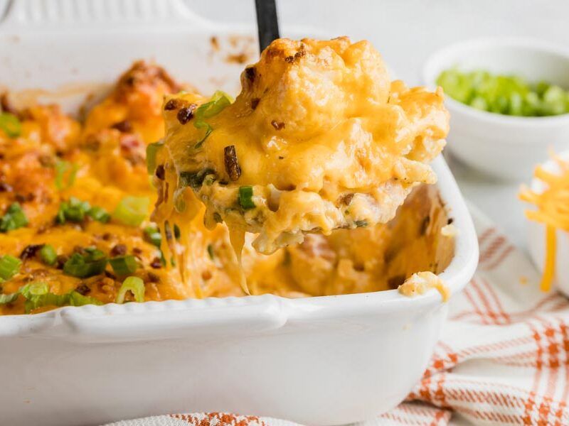 Loaded Cauliflower “Mac” Casserole