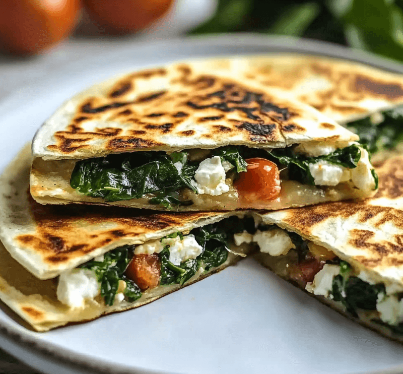 Spinach Feta Quesadilla