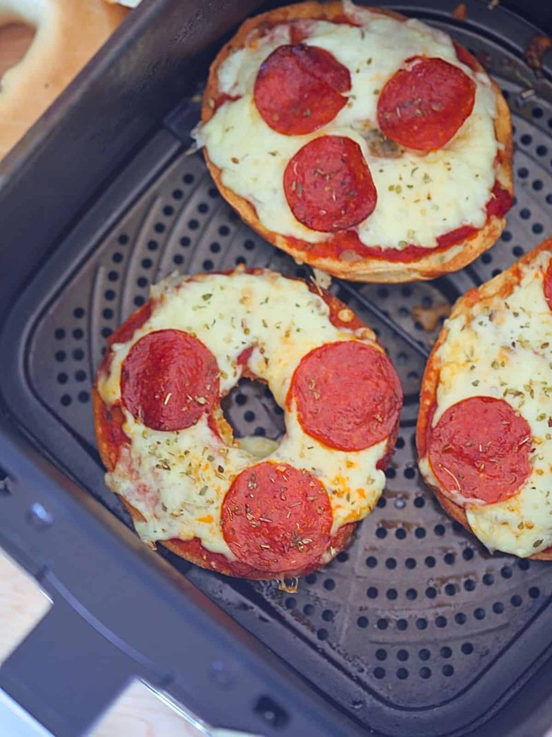 Air Fryer Bagel Pizzas