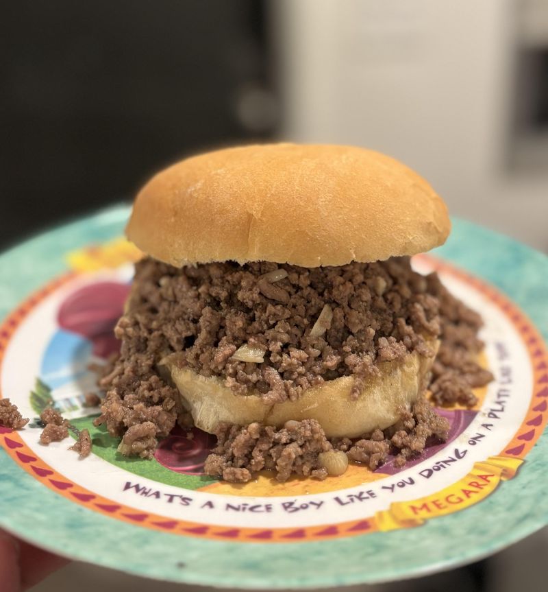 Iowa — Loose Meat Sandwich with Chips and a Pickle Spear