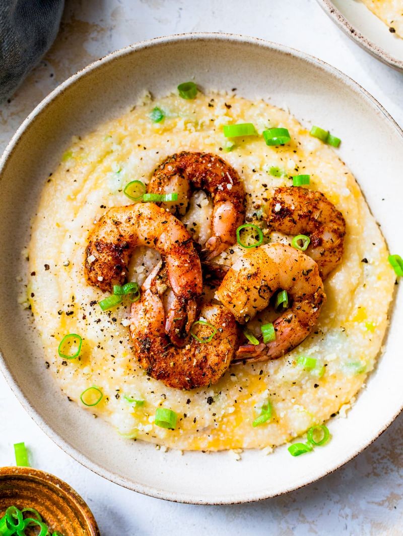Garlic Butter Shrimp Over Grits Or Rice