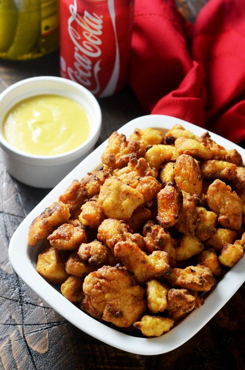 Chicken nuggets with honey mustard