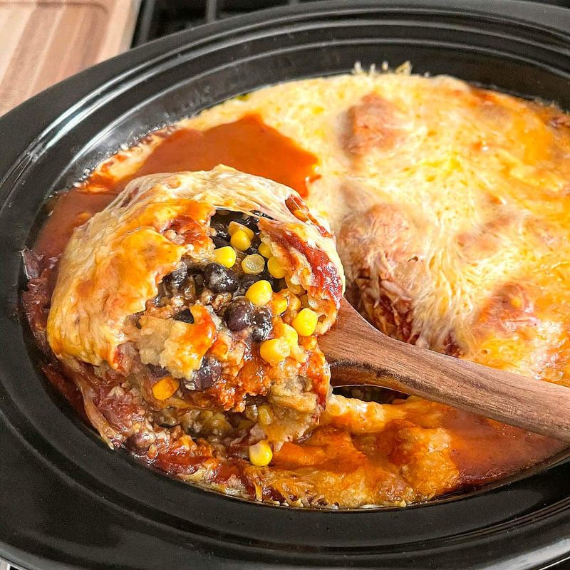 Southwest Black Bean Enchilada Casserole