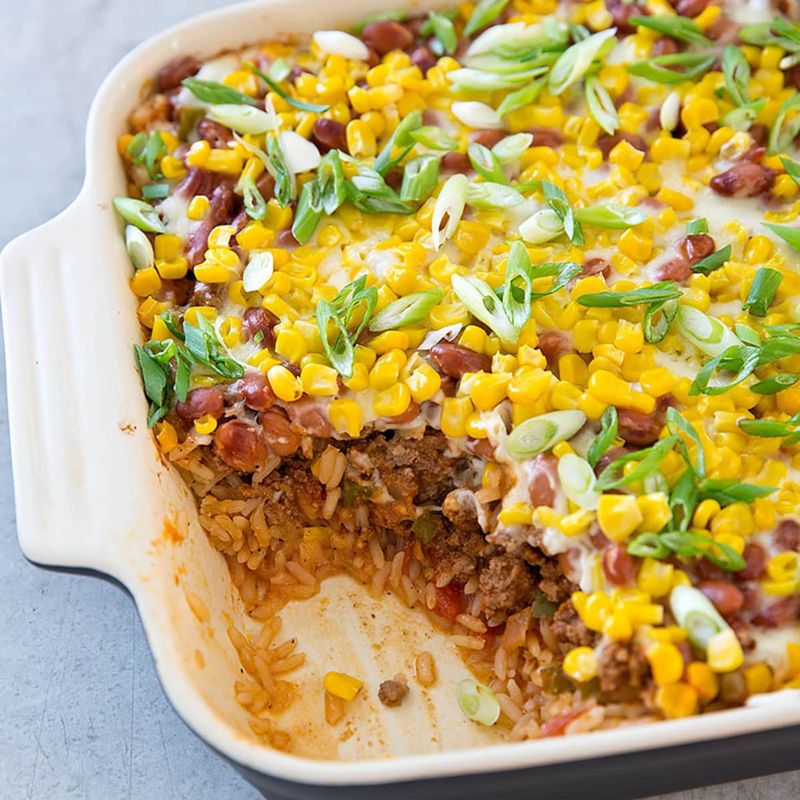 Southwest Black Bean Beef Casserole