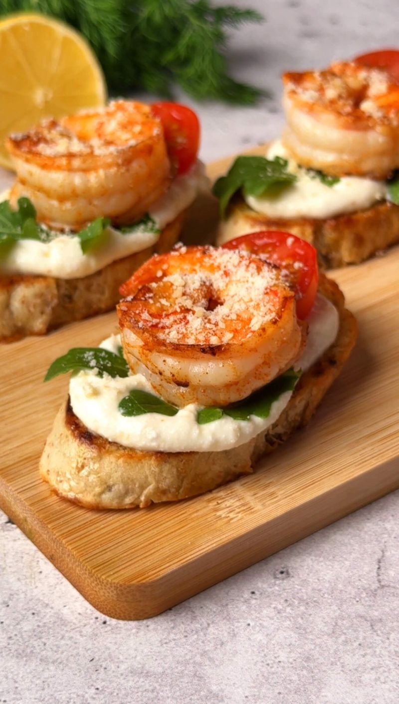 Garlic Butter Shrimp Crostini