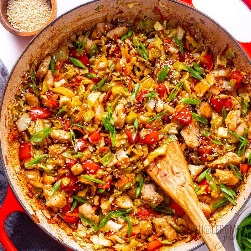 Spicy Cabbage and Peanut Stir Fry