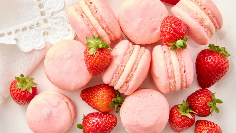 Strawberry Macarons