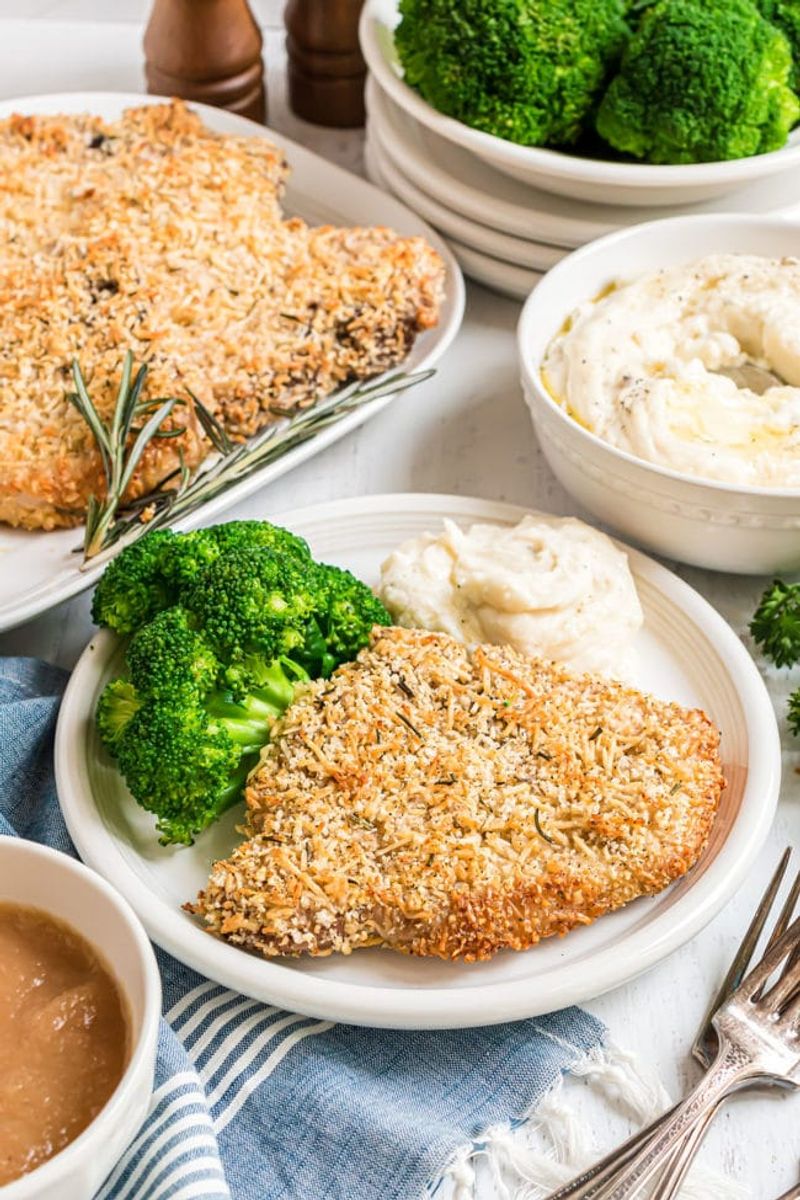 Parmesan Crusted Baked Pork Chops