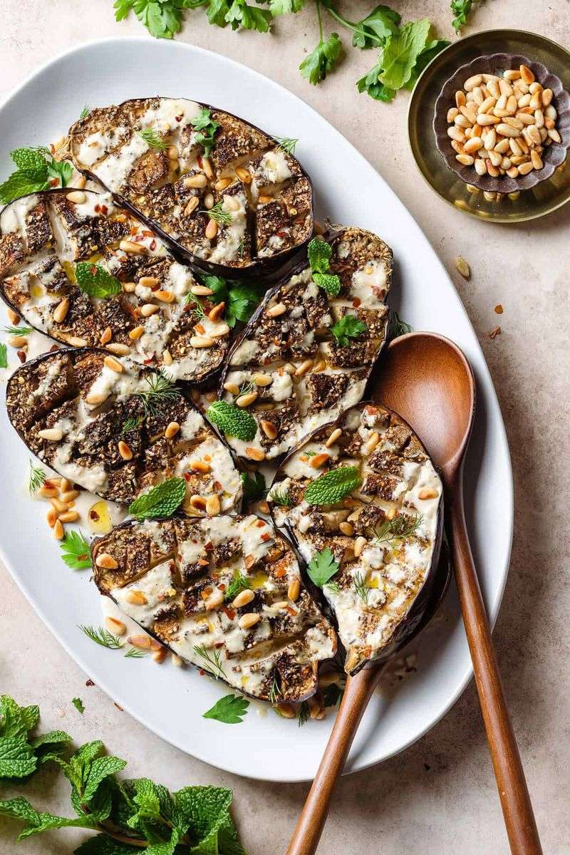 Roasted Eggplant With Tahini Drizzle