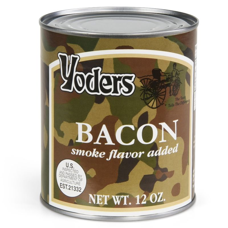 Canned bacon as a widely stocked item