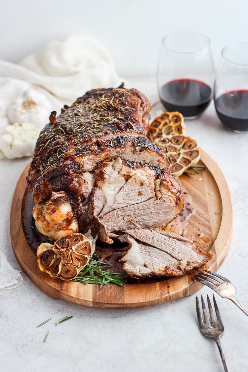 Garlic and rosemary leg of lamb