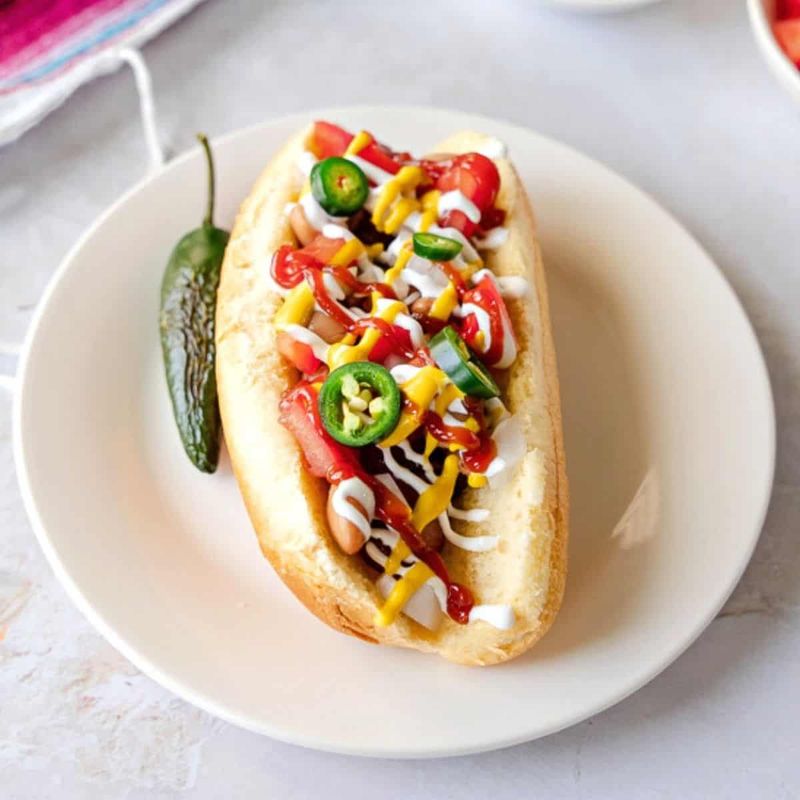 Sonoran Hot Dog with Prickly Pear Ketchup