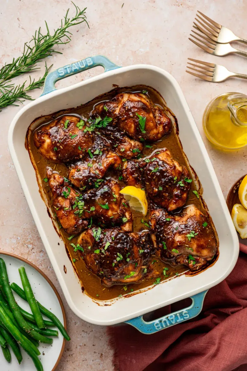 Dijon Mustard Roasted Chicken Thighs