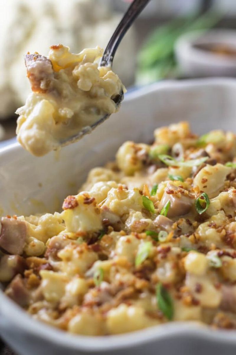 Creamy Ham And Cauliflower Bake