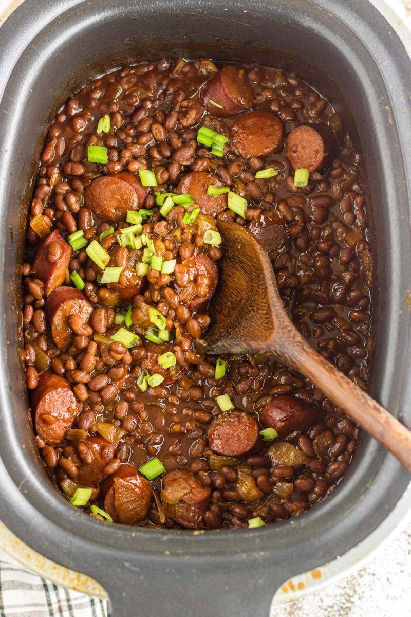 Kielbasa and Saucy BBQ Beans