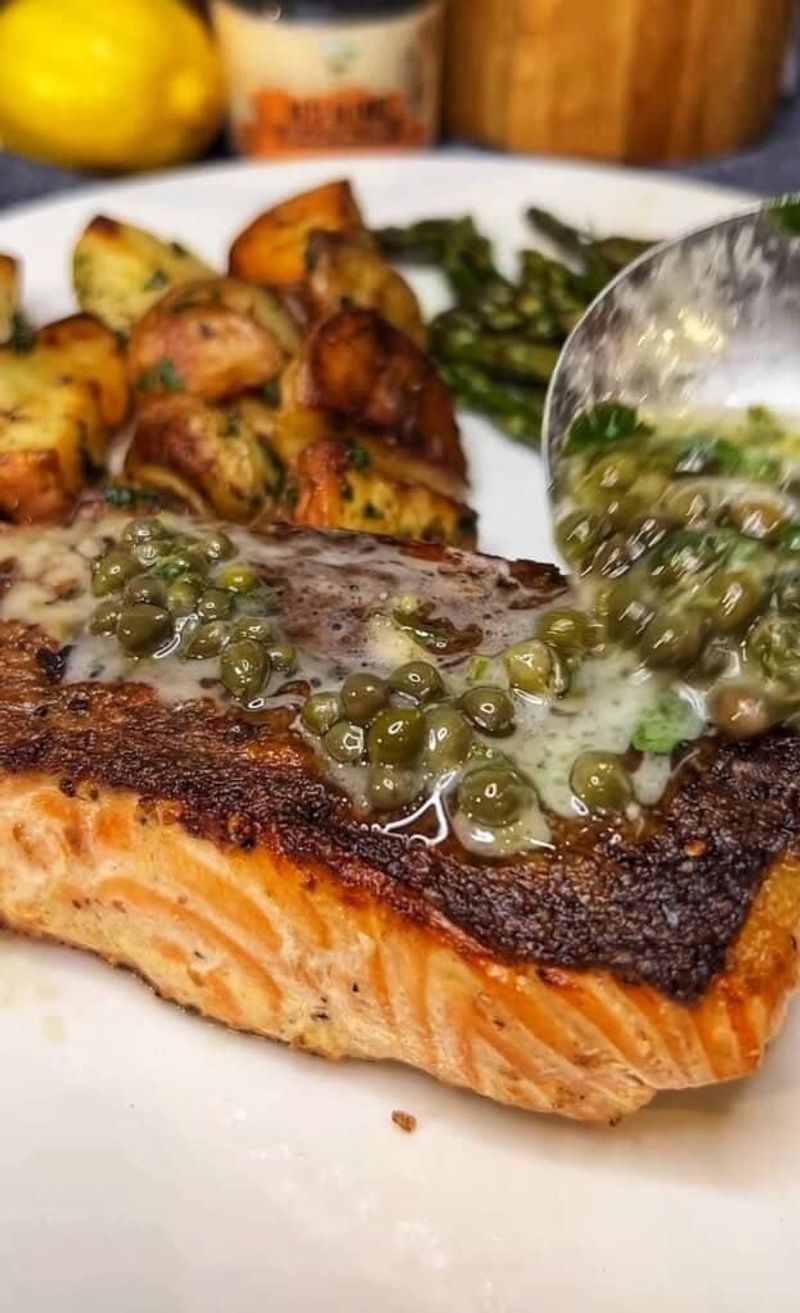 Bistro Salmon With Lemon Caper Sauce
