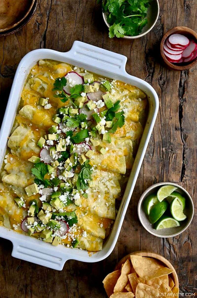 Green Chile Chicken Enchilada Casserole