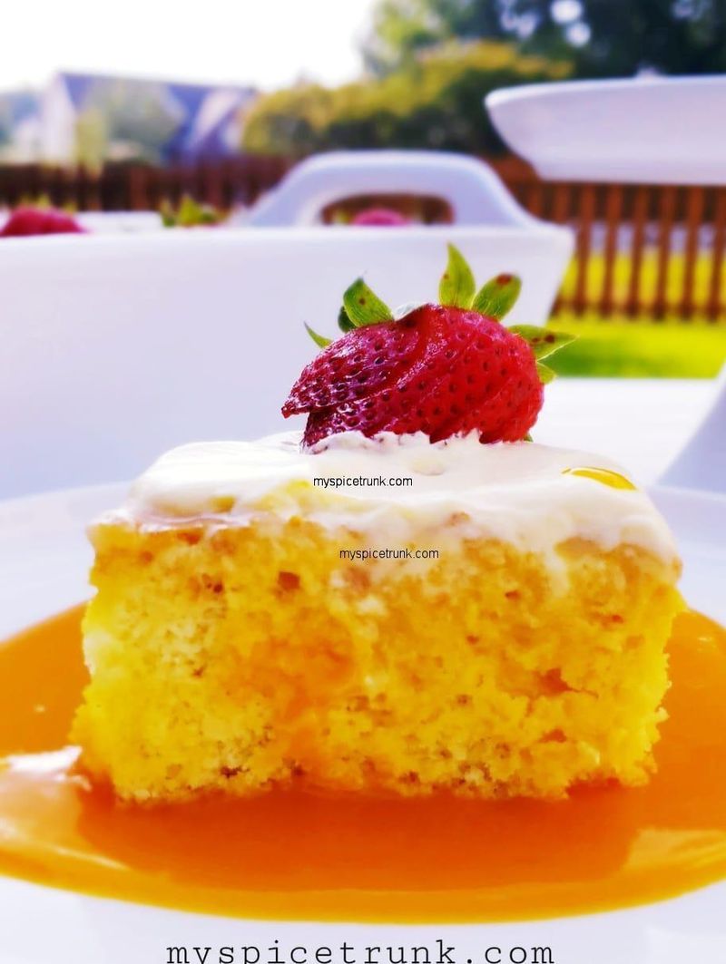 Mango Coconut Tres Leches Sheet Cake