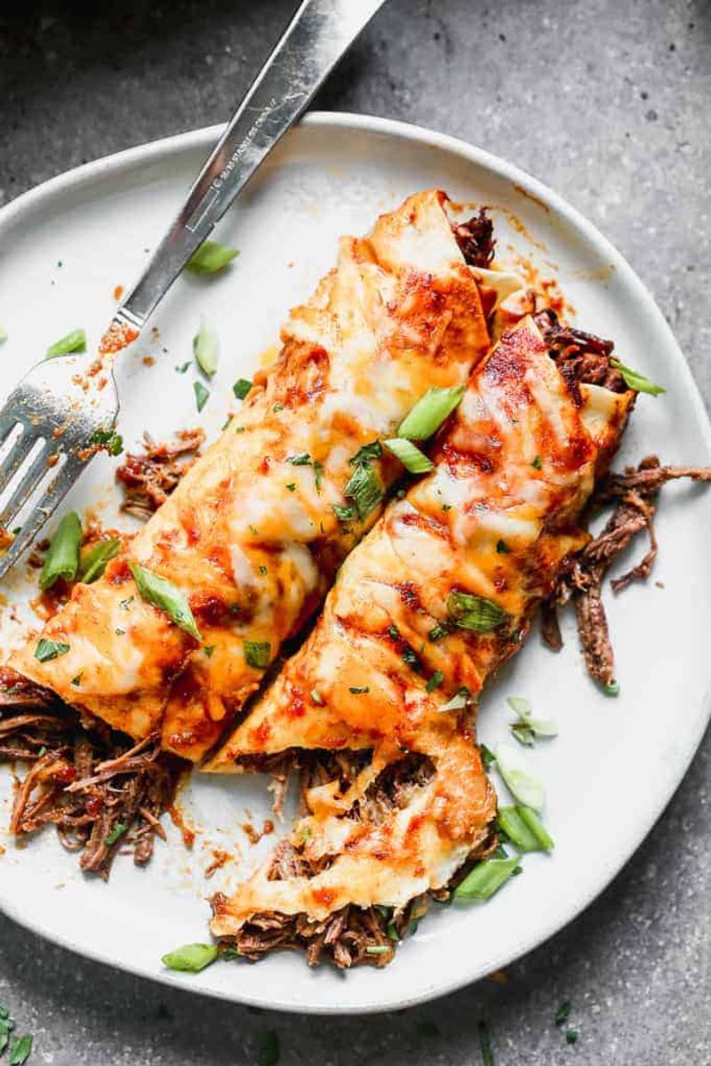 Shredded Beef Barbacoa Enchiladas