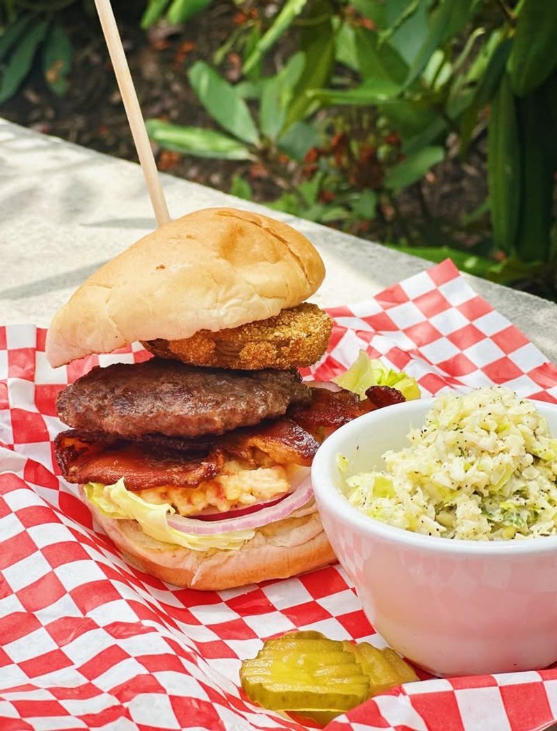 Carolina Crispy Pimento Burger at Porchlight