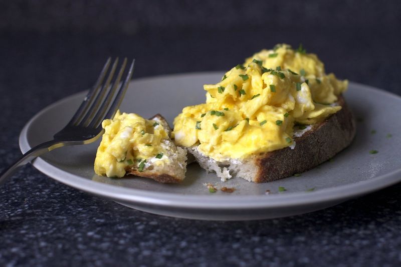 Soft Scrambled Eggs With Toast Points