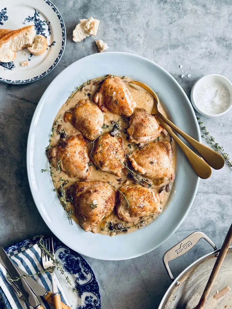 Chicken Thighs In Creamy Mushroom Sauce