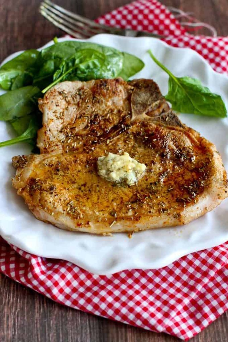 Classic Pan-Seared Pork Chops With Butter and Herbs