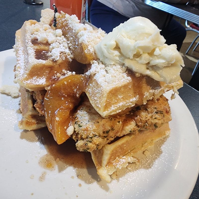 Peach Cobbler Waffle Tower (Georgia)