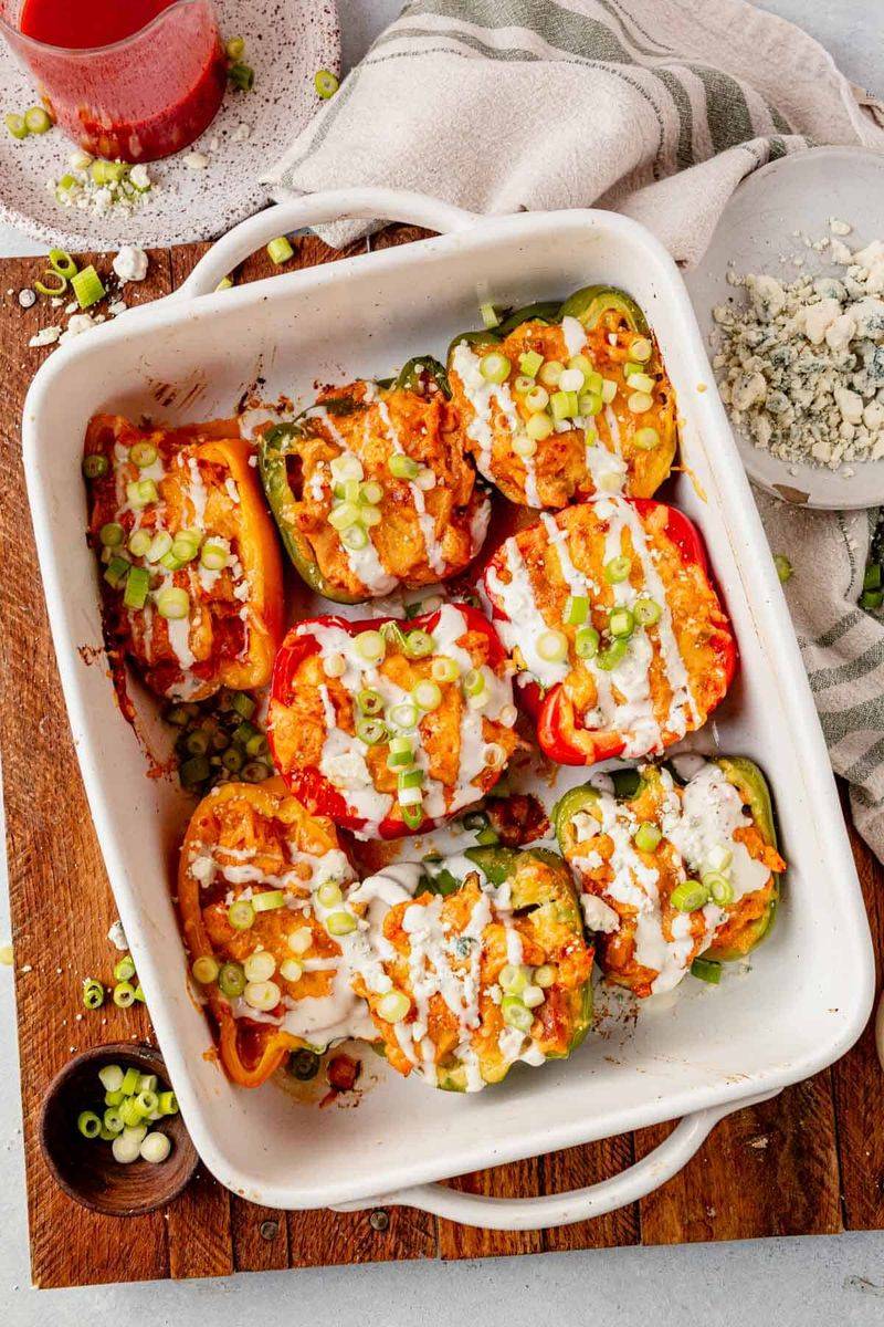 Buffalo Chicken Stuffed Peppers