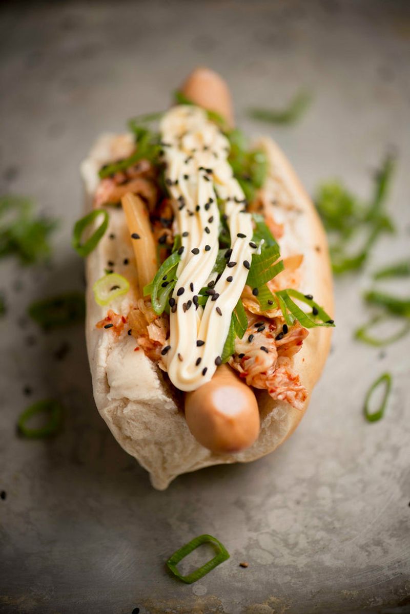 Kimchi-Kewpie Fusion Dogs