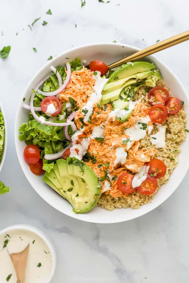 Buffalo Chicken Quinoa Bowls