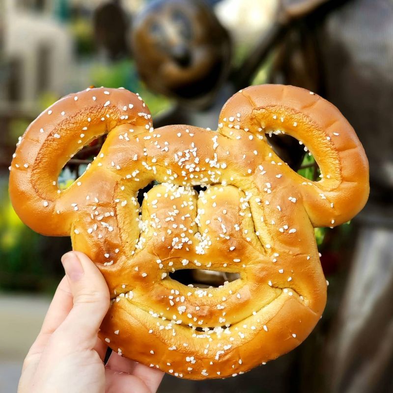 Mickey Pretzel With Cheese Sauce