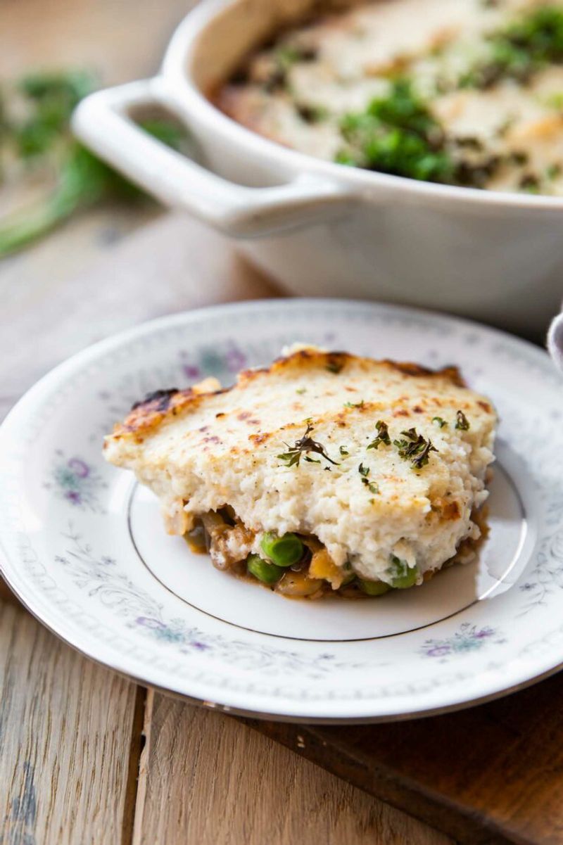 Lentil and Veggie Shepherd's Pie with Cauliflower Mash