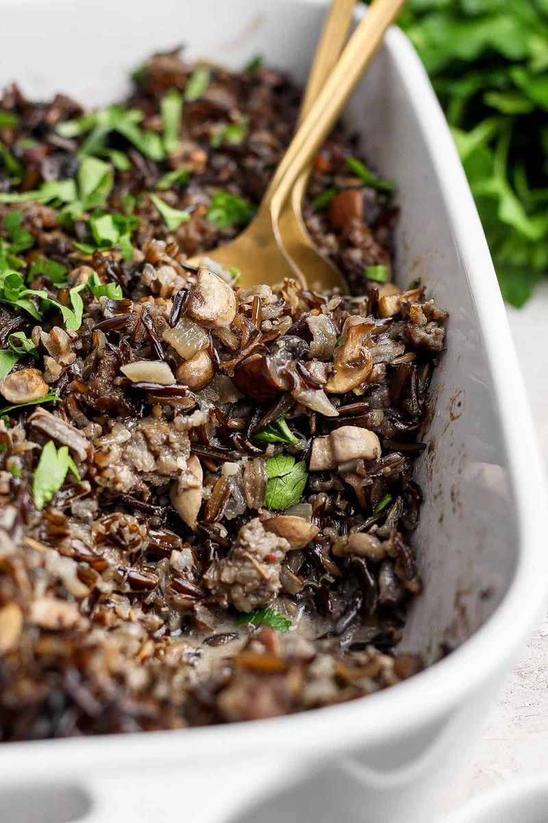 Mushroom and Wild Rice Bake