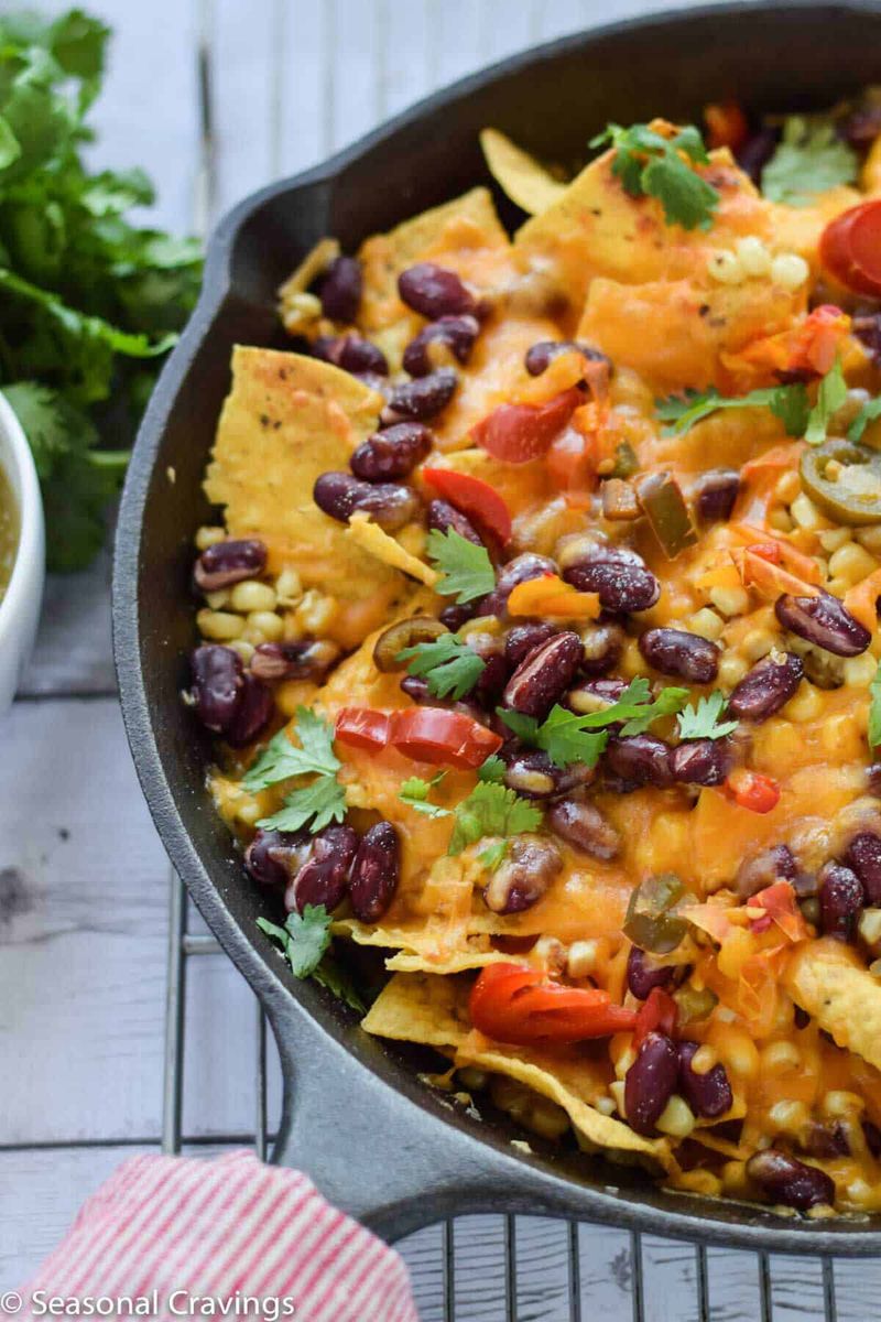 Three Bean Nacho Skillet