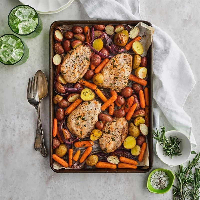 Sheet Pan Pork Chops With Roasted Vegetables