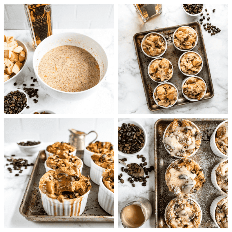Mini Bourbon Bread Puddings