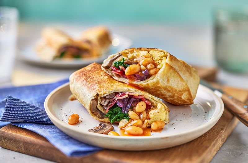 Baked Bean and Cheese Burritos
